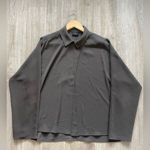 Yeohlee Architectural Minimalist Blouse | Hidden Placket | Designer Couture